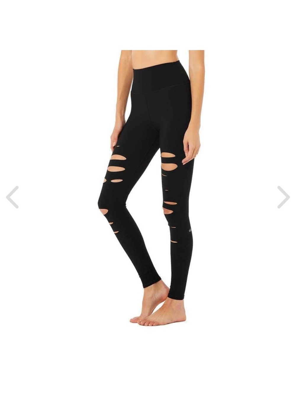 ALO Yoga Black High-Rise  Ripped Leggings